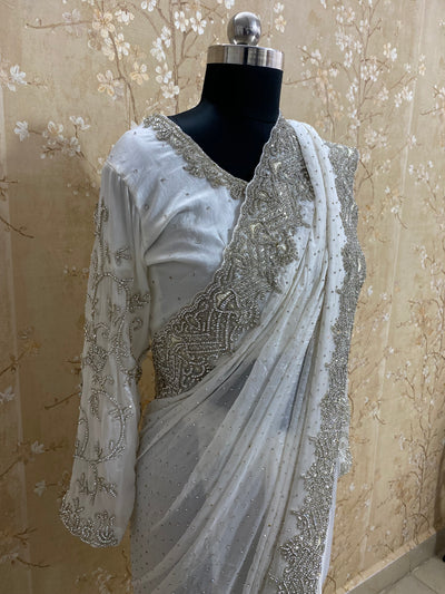Classy white saree
