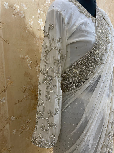 Classy white saree