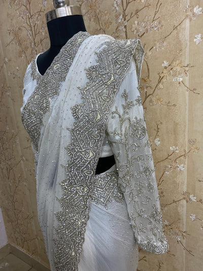 Classy white saree