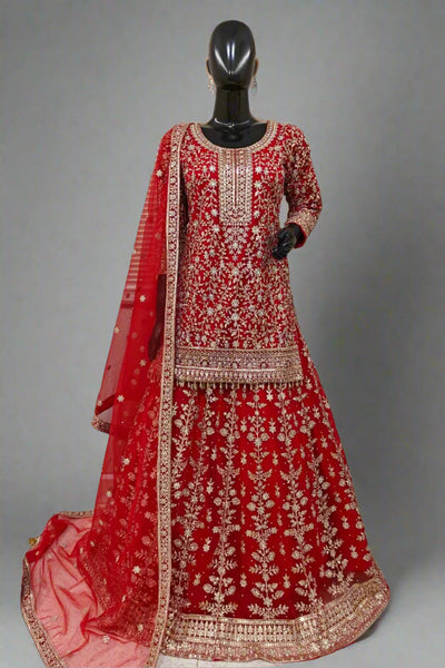 Light blue heavily embroidered ethnic outfit with exquisite golden work
