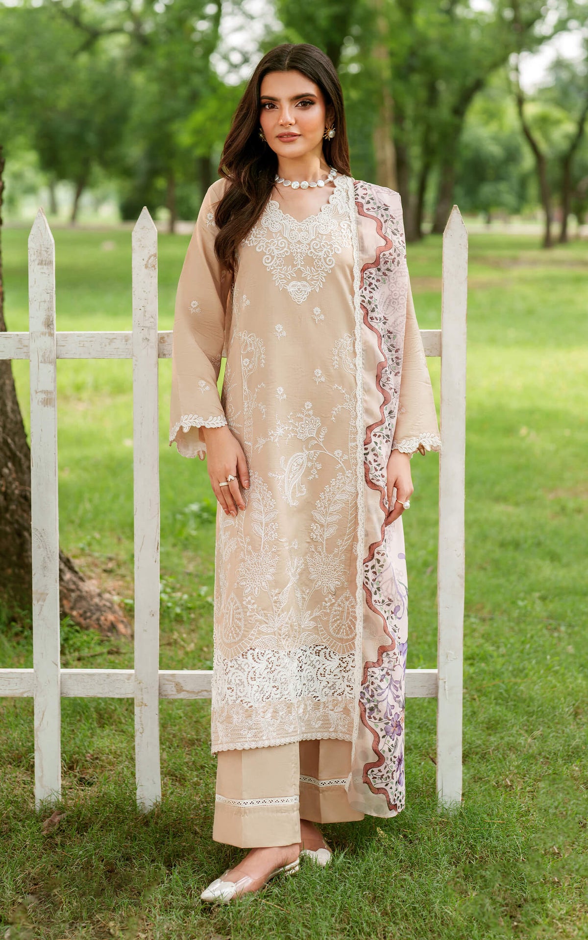 Asifa and Nabeel | Eden Cambric 25 | Ivory Haze ECU25-03