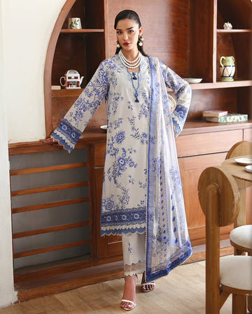 Roheenaz | Eclat Garden Printed Lawn | Lilac bloom