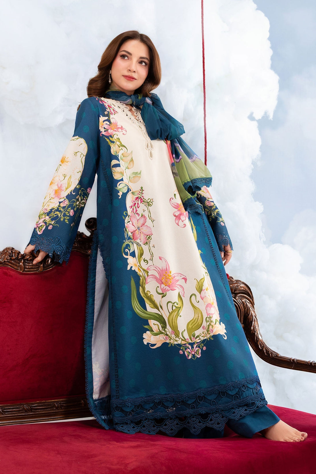Maria B | M Basics Dreamscape Eid Lawn | MB-CUSV14-05B