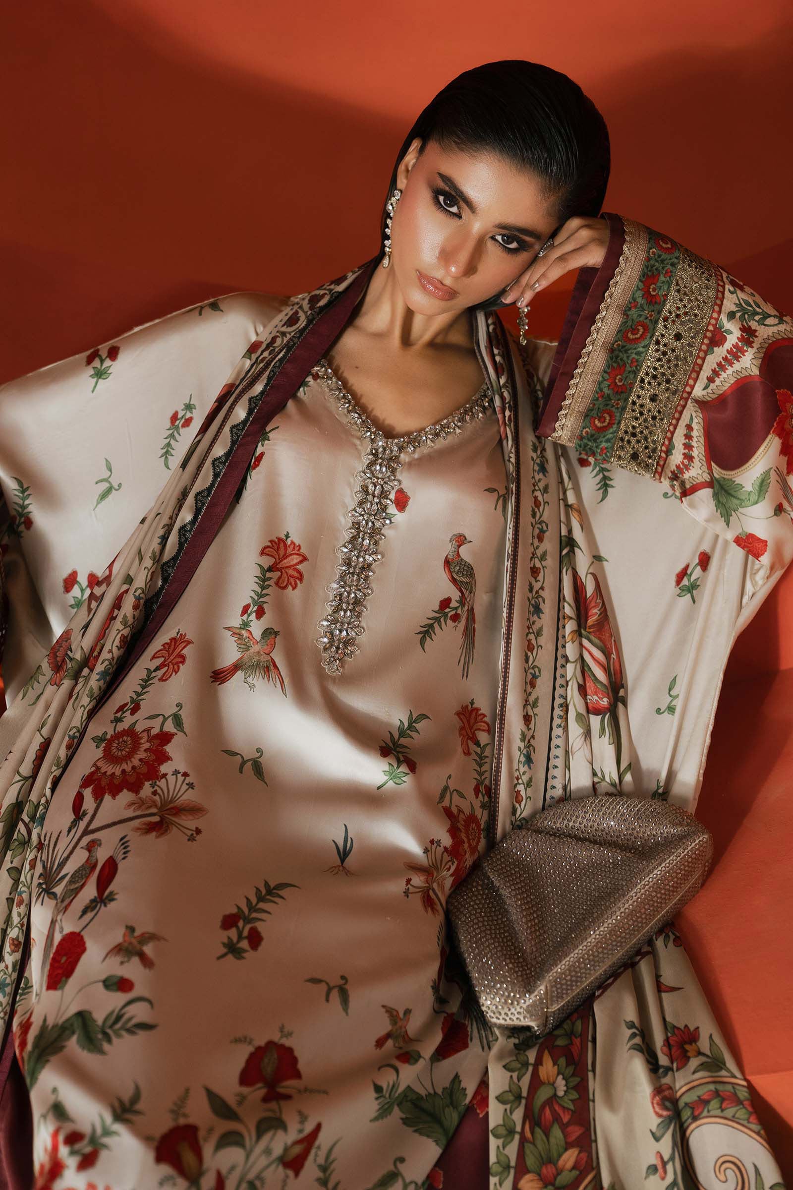 Maria B | Silk Prints | Satin Silk Suit SS-02
