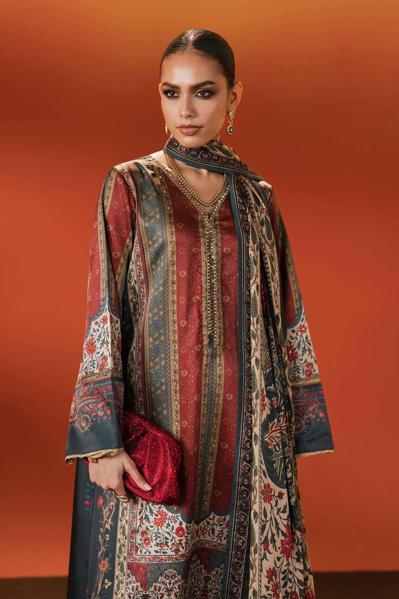 Maria B | Silk Prints | Satin Silk Suit SS-03