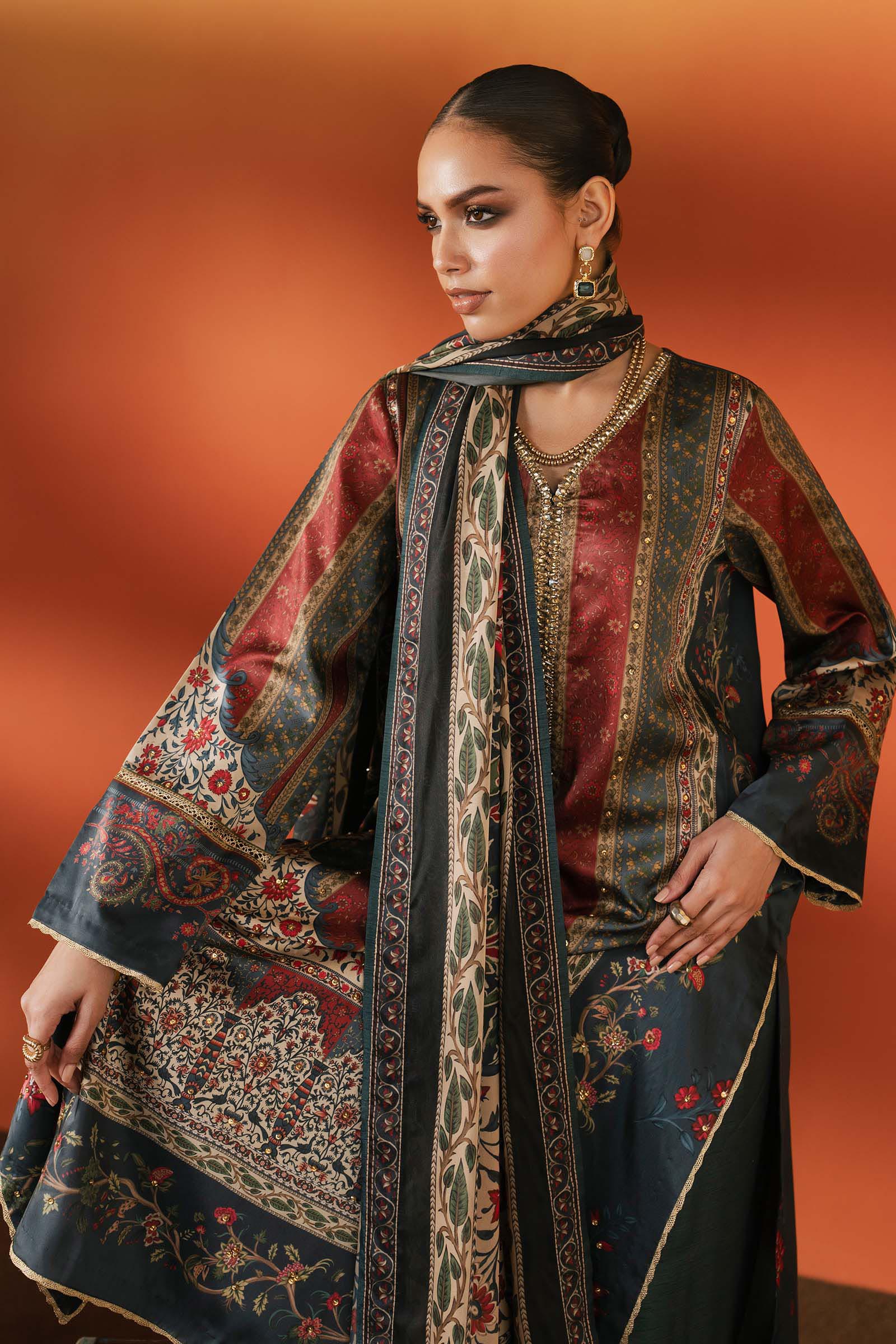 Maria B | Silk Prints | Satin Silk Suit SS-03