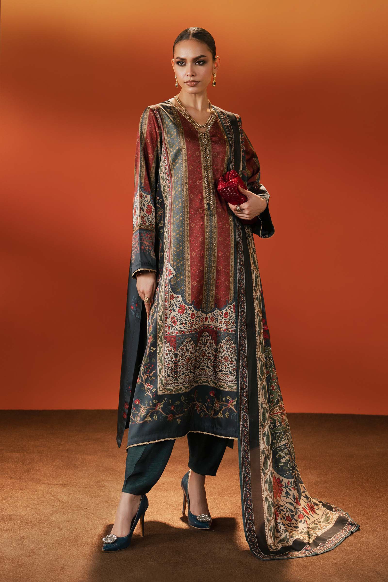Maria B | Silk Prints | Satin Silk Suit SS-03