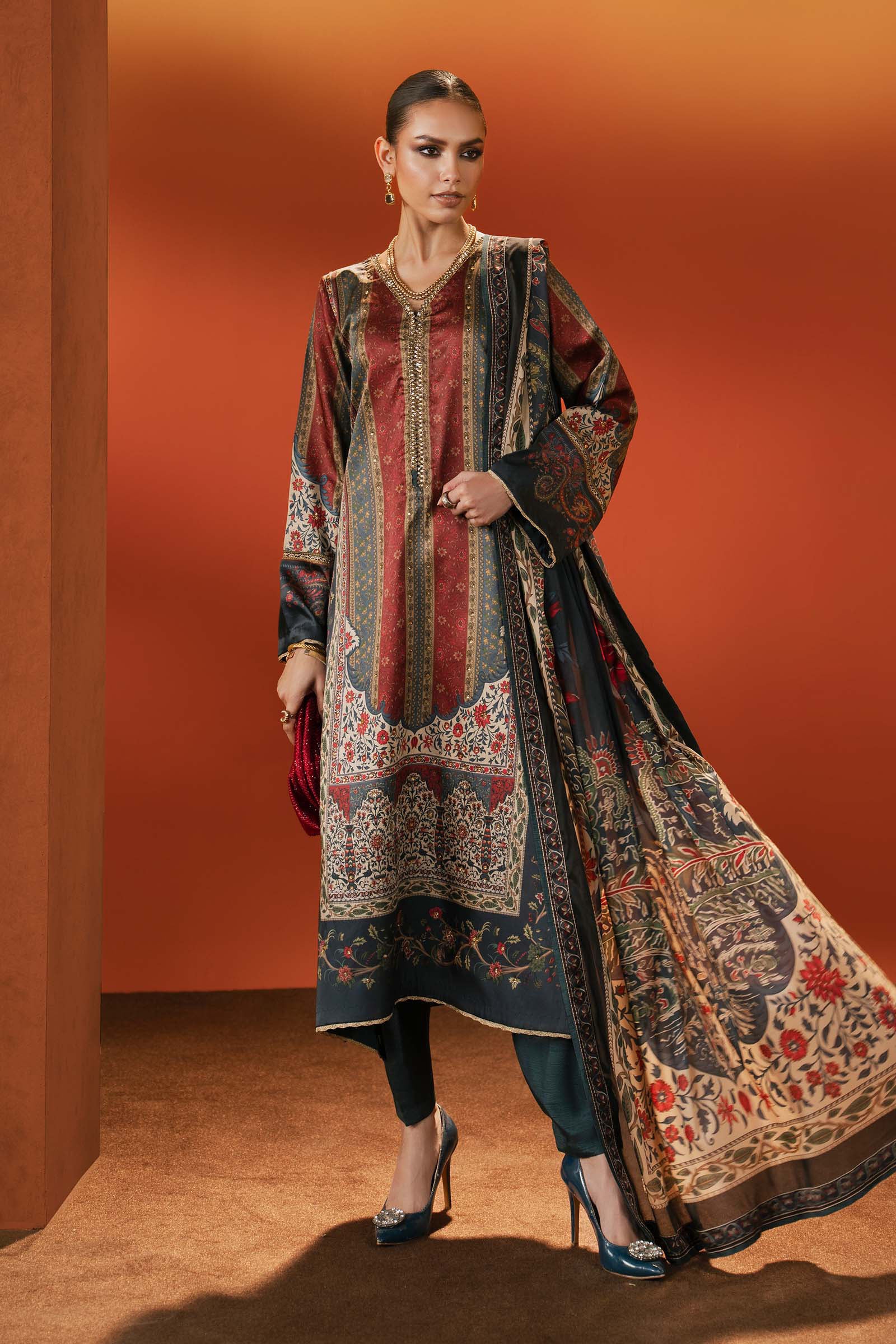 Maria B | Silk Prints | Satin Silk Suit SS-03