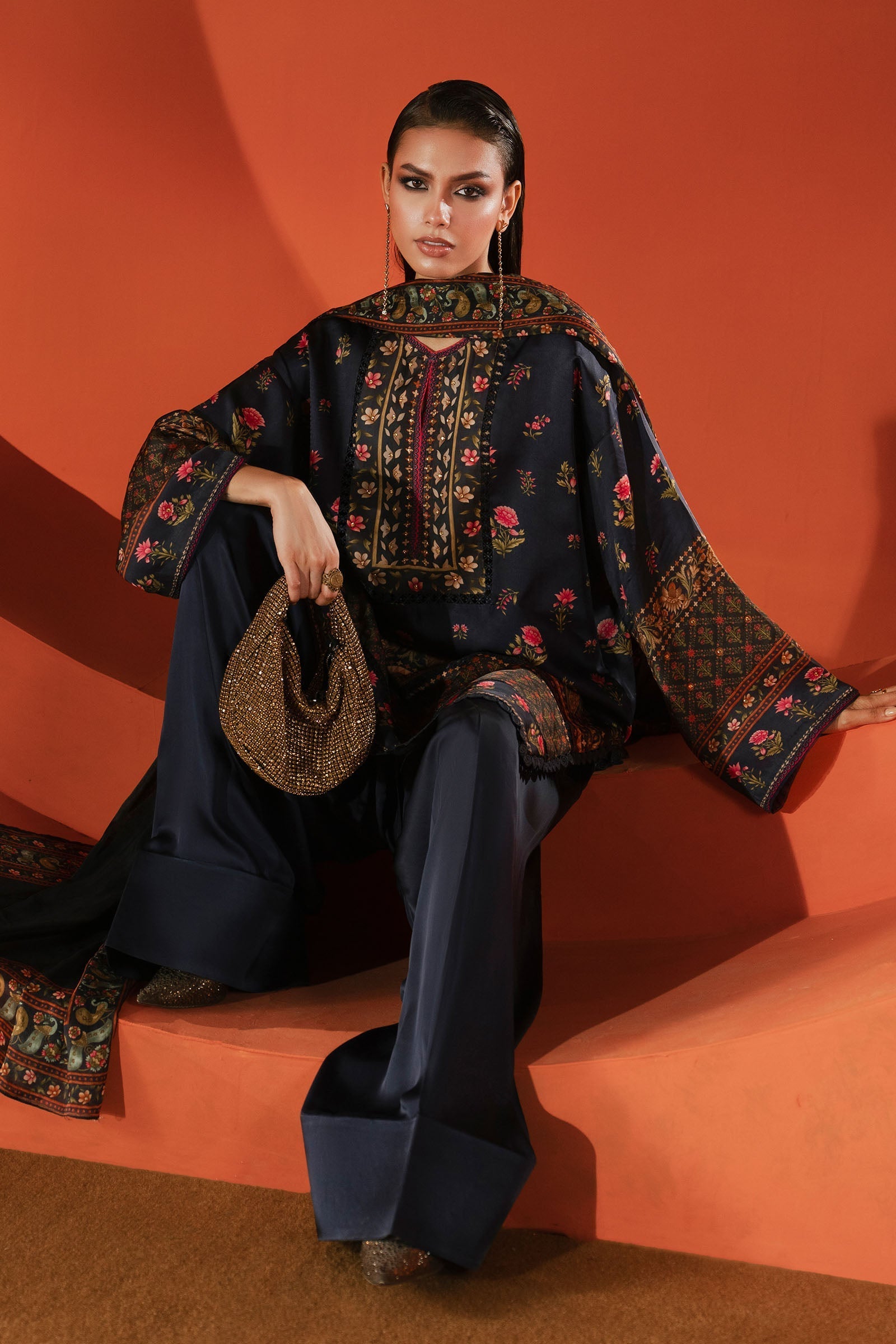 Maria B | Silk Prints | Satin Silk Suit SS-05