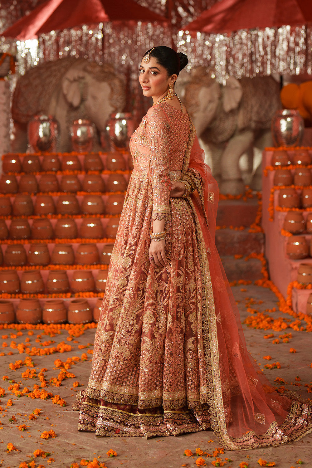 Maryum N Maria | Husn Wedding Formals | KUNDAN CORAL - MWS5638