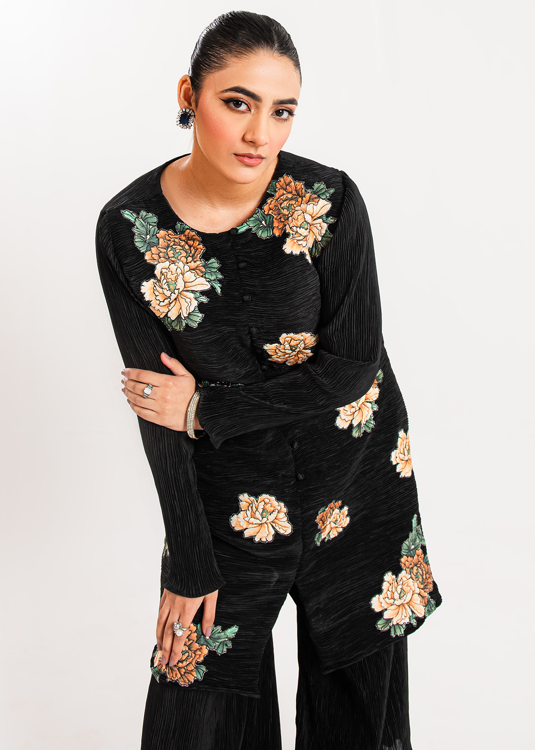 Maria Osama Khan | Claire Pleated Silk | Twilight
