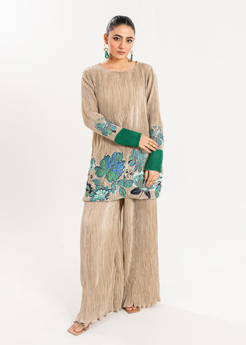Maria Osama Khan | Claire Pleated Silk | Stardust