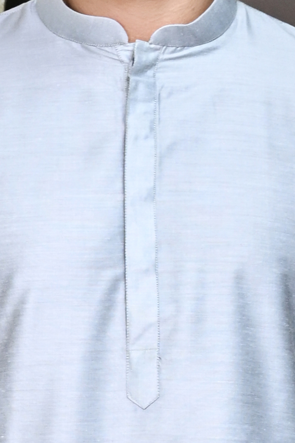 Men Grey Raw Silk Kurta Pajama