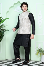 Mens cream Brocade waistcoat