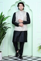 Mens cream Brocade waistcoat