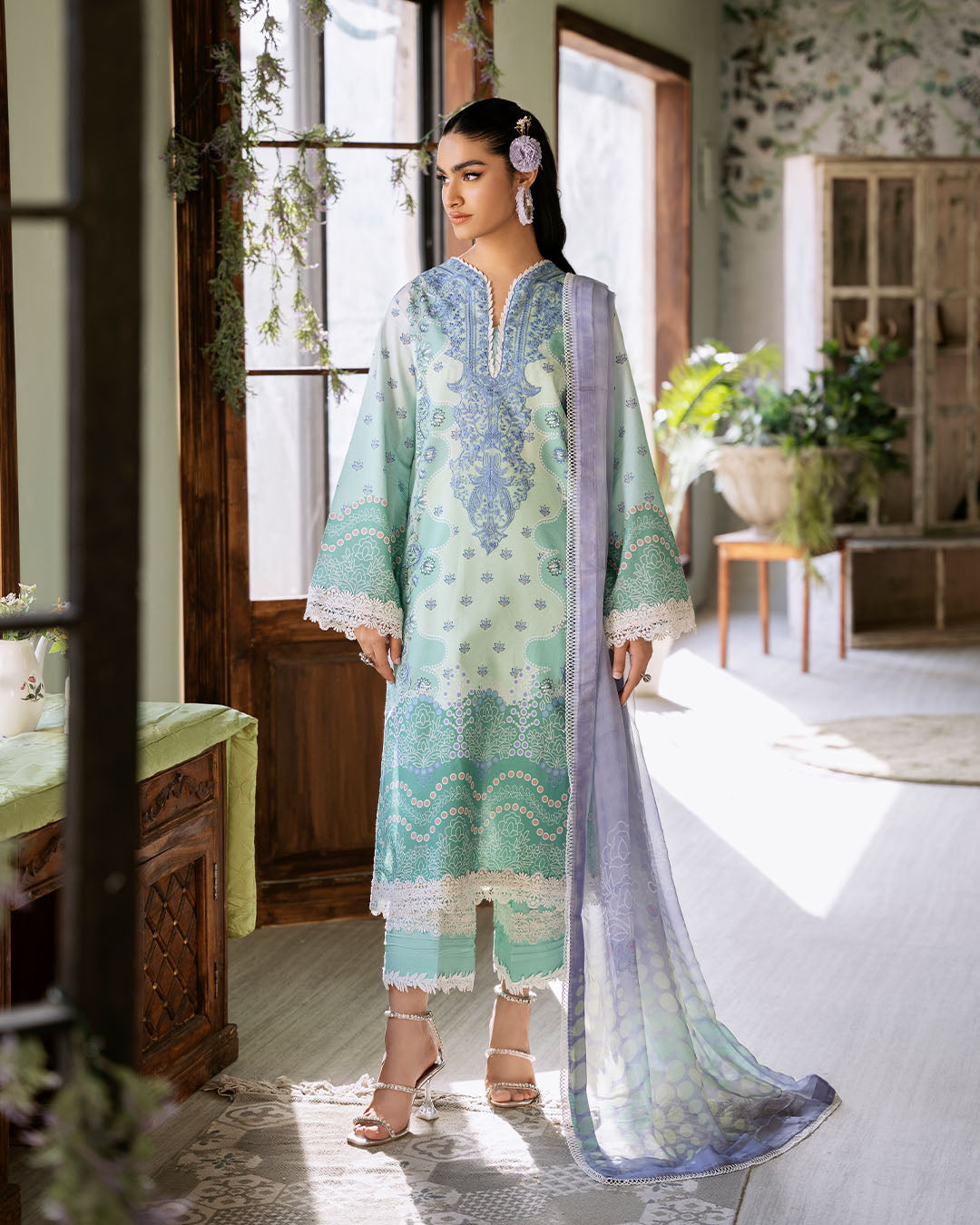 Roheenaz | Flora Printed Lawn | Elysium