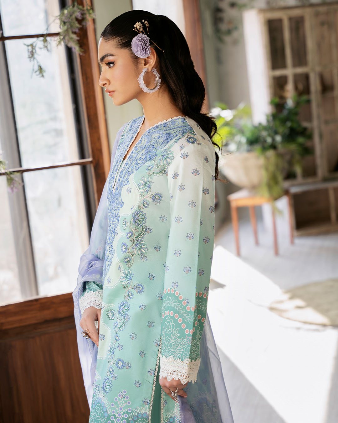 Roheenaz | Flora Printed Lawn | Elysium