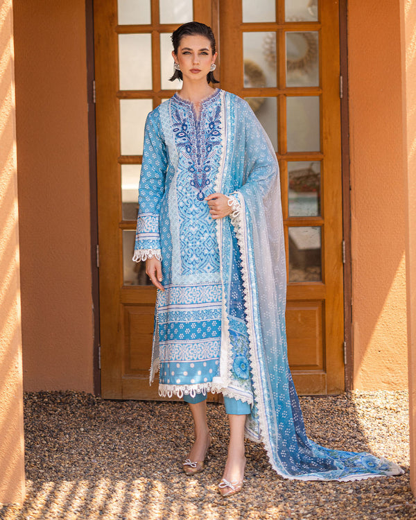Roheenaz | Azalea Printed Lawn 24 | Starlit Sky