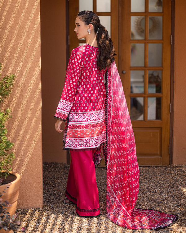 Roheenaz | Azalea Printed Lawn 24 | Coral Cascade