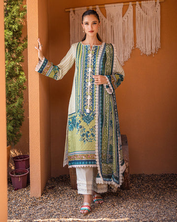 Roheenaz | Azalea Printed Lawn 24 | Ivory Elegance