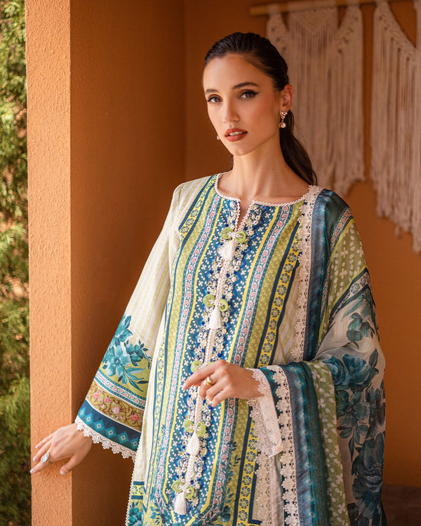 Roheenaz | Azalea Printed Lawn 24 | Ivory Elegance
