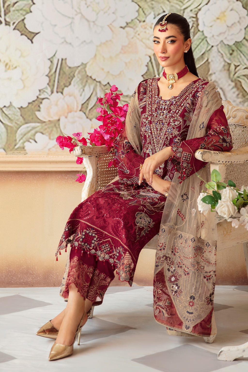 Ramsha | Minhal Organza Collection |  M-1201