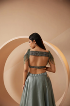 Sequins work Blue party wear lehenga