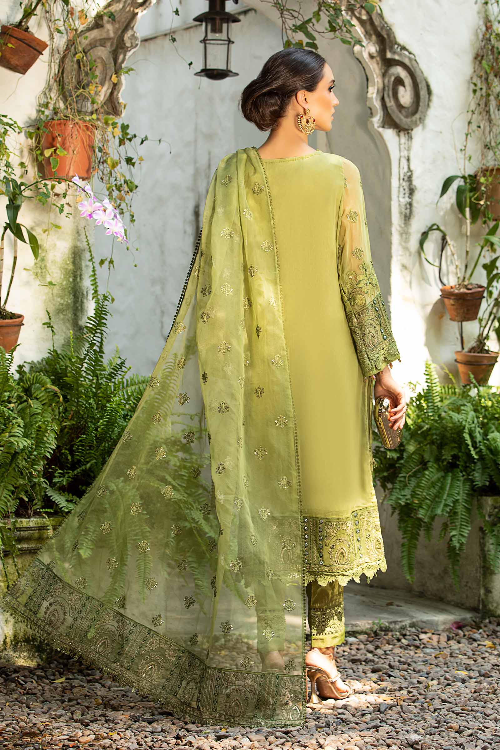 Maria B | Pre Fall Dresses | 3 Piece Embroidered Suit Grape Green