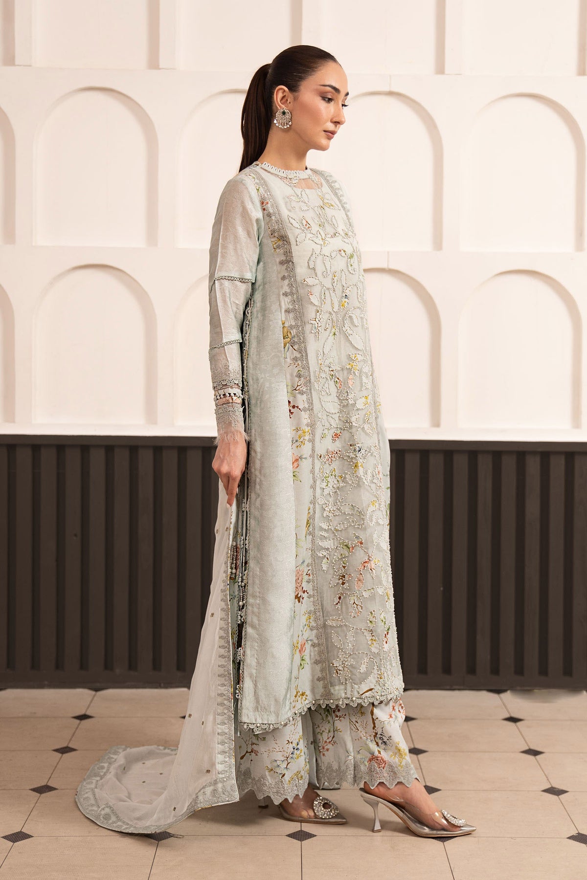 Maria B | Luxury Formals Pre Fall | SF-EA26-24-Ice Blue