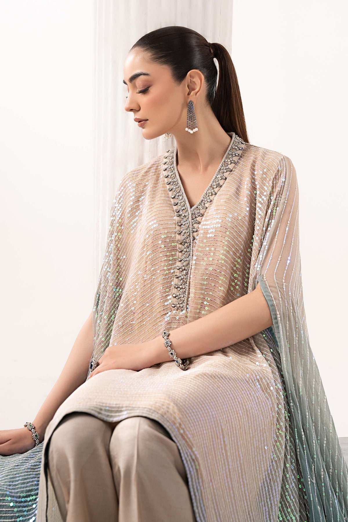 Maria B | Modern Archives | 3 Piece Embroidered Chiffon Suit