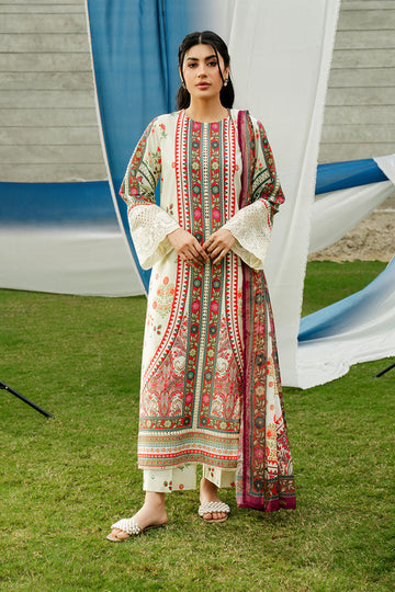 Imrozia Premium | Dahlia Lawn | SL-118 Ivory Ember
