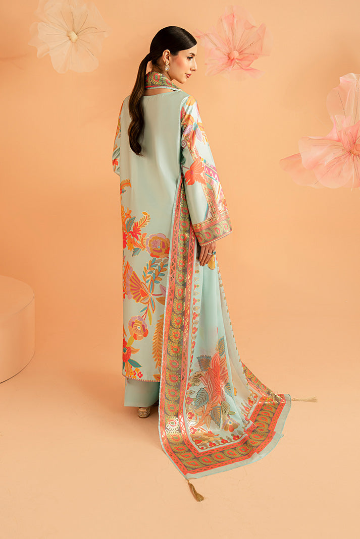 Imrozia Premium | Amelia Printed Silk | SP-155 Mint Mirage