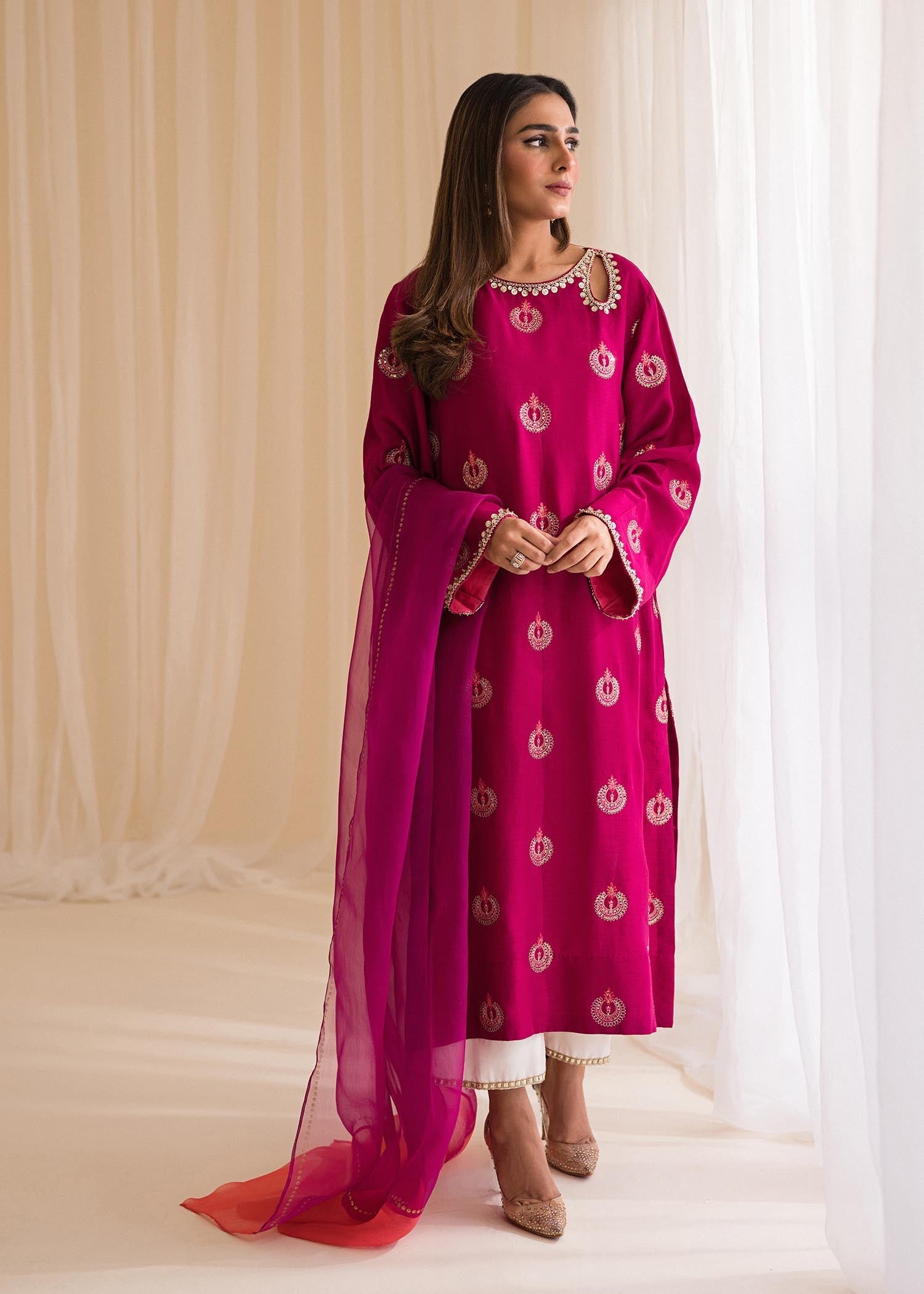 Sadaf Fawad Khan | Lyla Festive Pret | Punchy Pink
