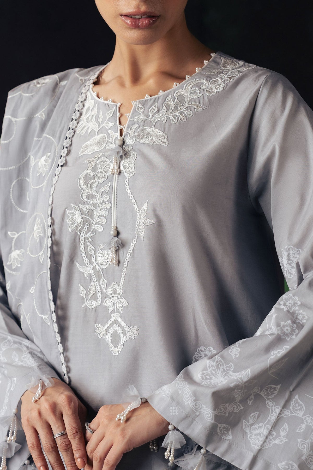 Cross Stitch | The Moonsoon Edit 26 | SELENE GLOW-3PC PRINTED SUIT