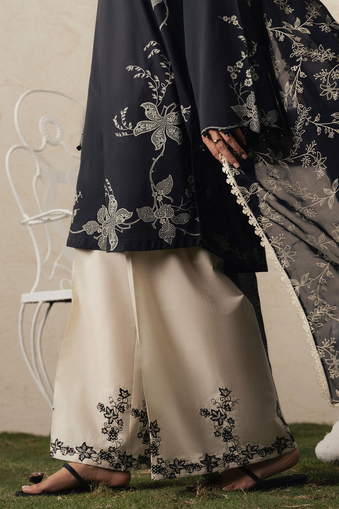 Cross Stitch | The Moonsoon Edit 26 | EBONY LACE-3PC PRINTED SUIT