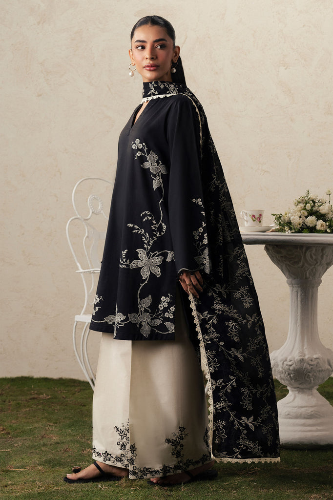 Cross Stitch | The Moonsoon Edit 26 | EBONY LACE-3PC PRINTED SUIT