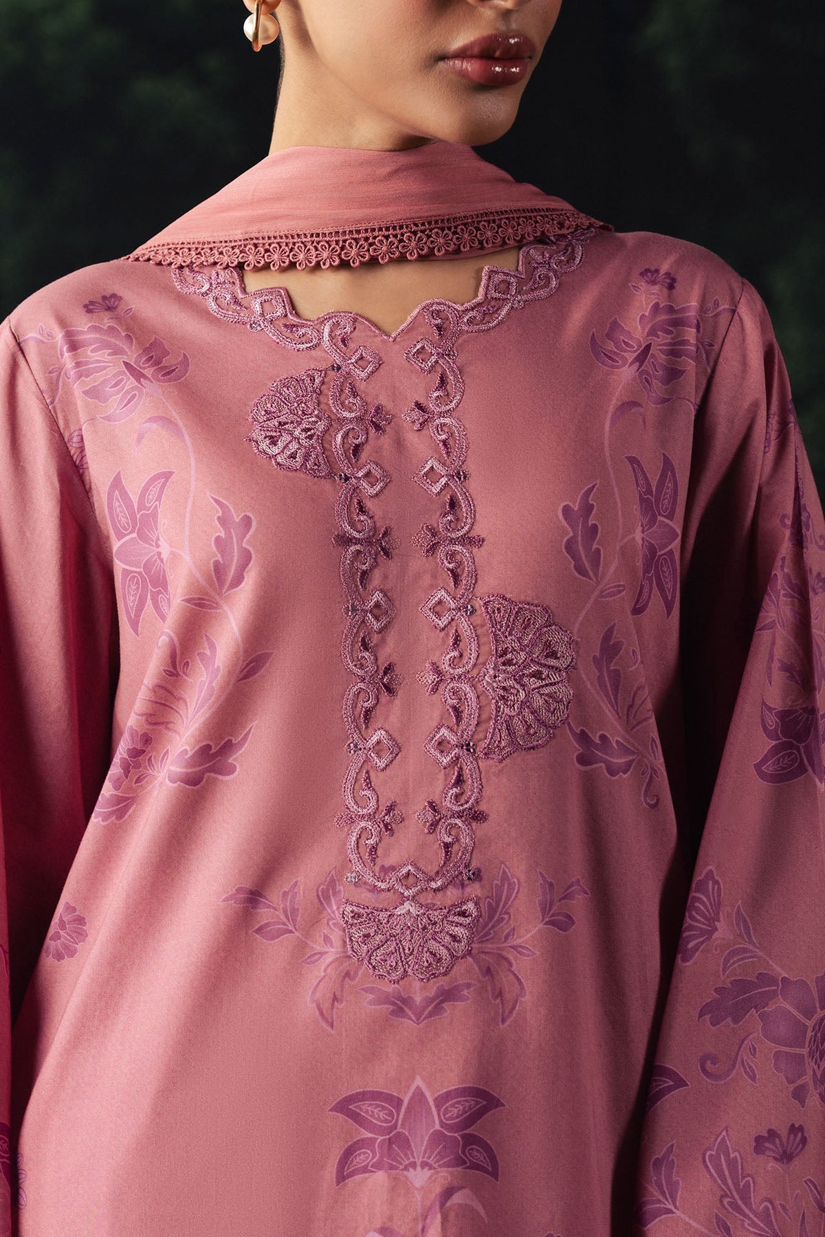 Cross Stitch | The Moonsoon Edit 26 | BLUSH ESSENCE-3PC PRINTED SUIT