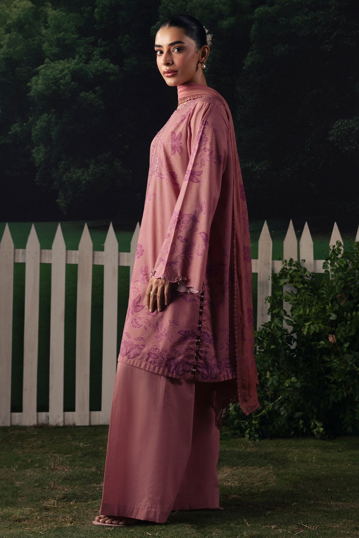 Cross Stitch | The Moonsoon Edit 26 | BLUSH ESSENCE-3PC PRINTED SUIT