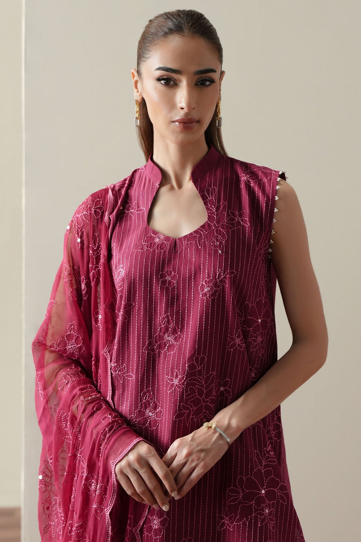 Cross Stitch | Mahiri Embroidered Collection 26 |RUBY GLOW