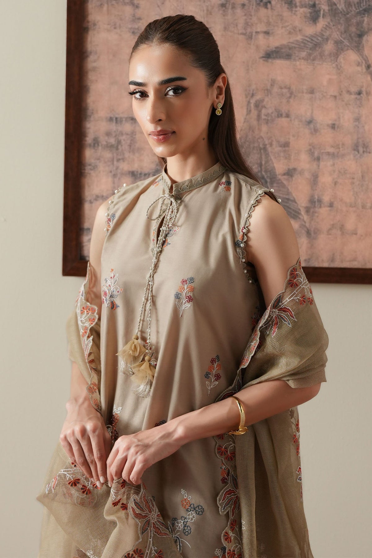 Cross Stitch | Mahiri Embroidered Collection 26 |DUSTY SAGE