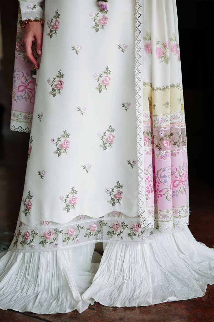 Cross Stitch | Eid Lawn Edit 26 | GARDEN IVORY