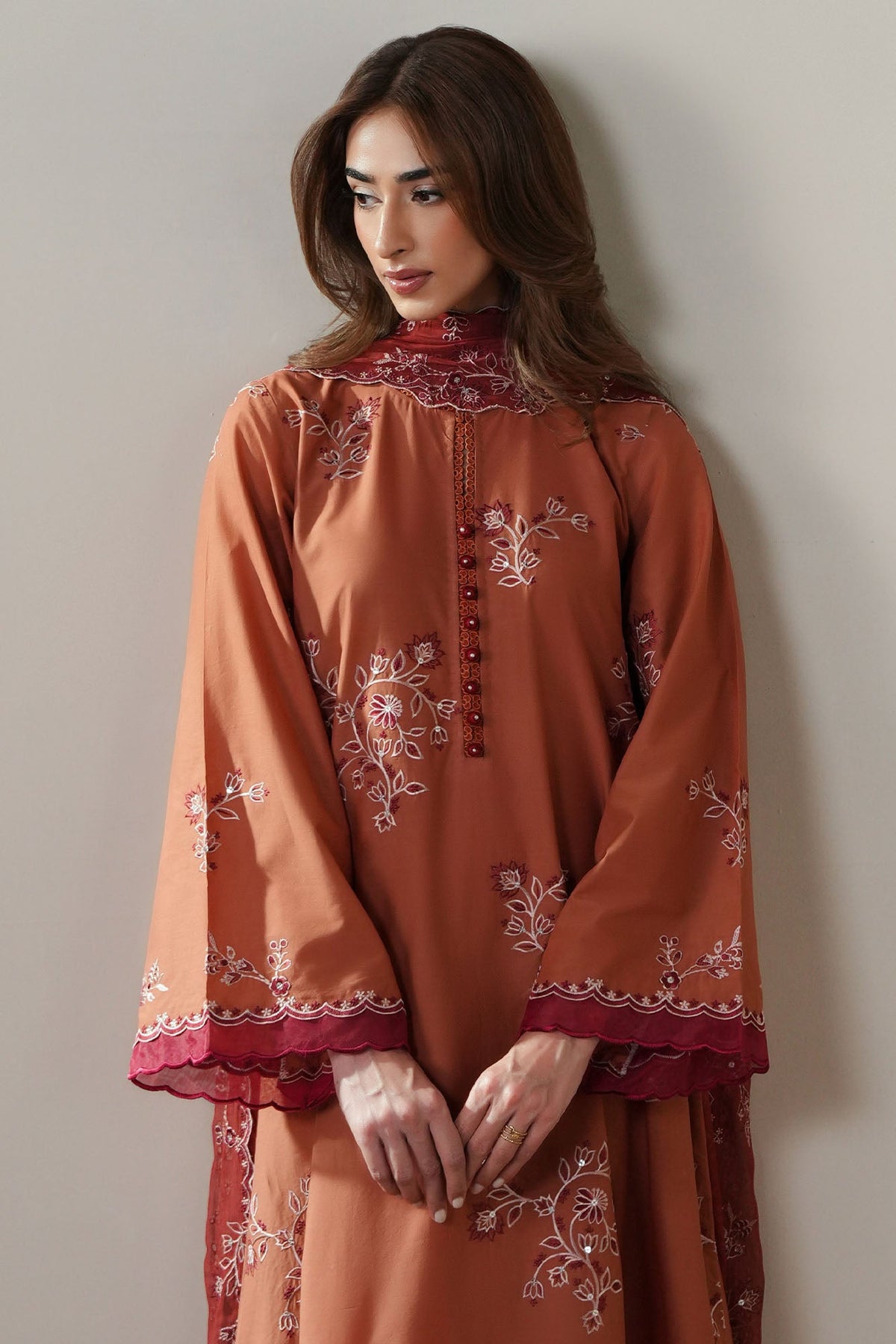 Cross Stitch | Mahiri Embroidered Collection 26 |SCARLET EMBER