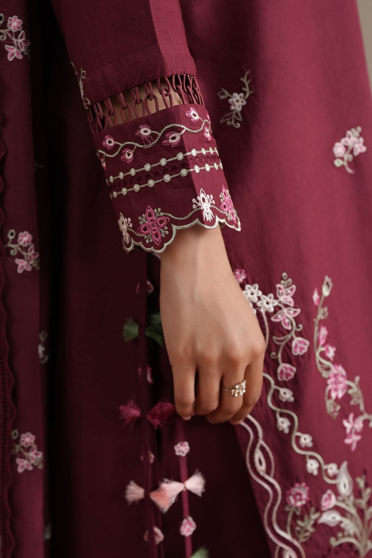 Cross Stitch | Mahiri Embroidered Collection 26 |CRIMSON