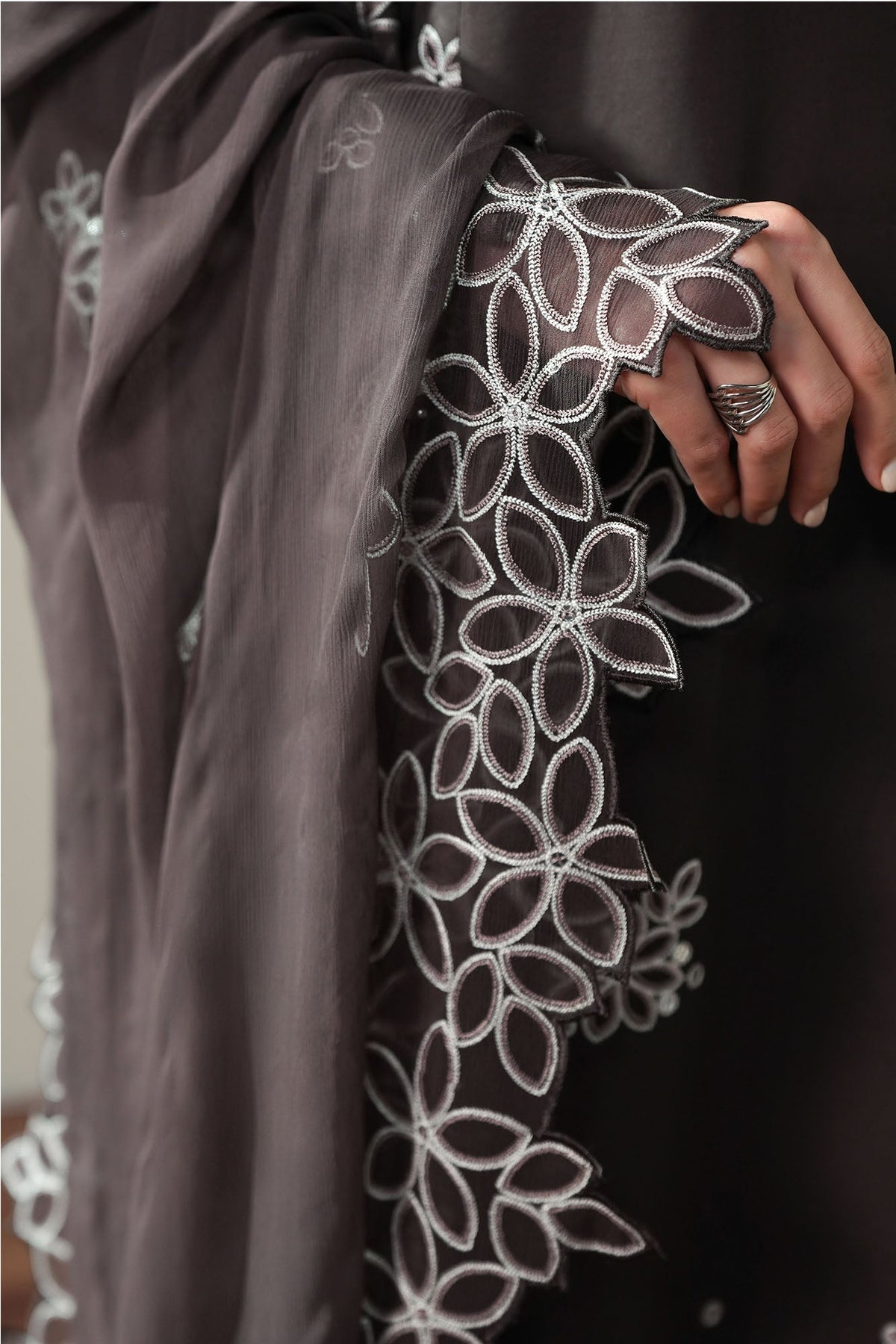 Cross Stitch | Mahiri Embroidered Collection 26 | SEAL BROWN