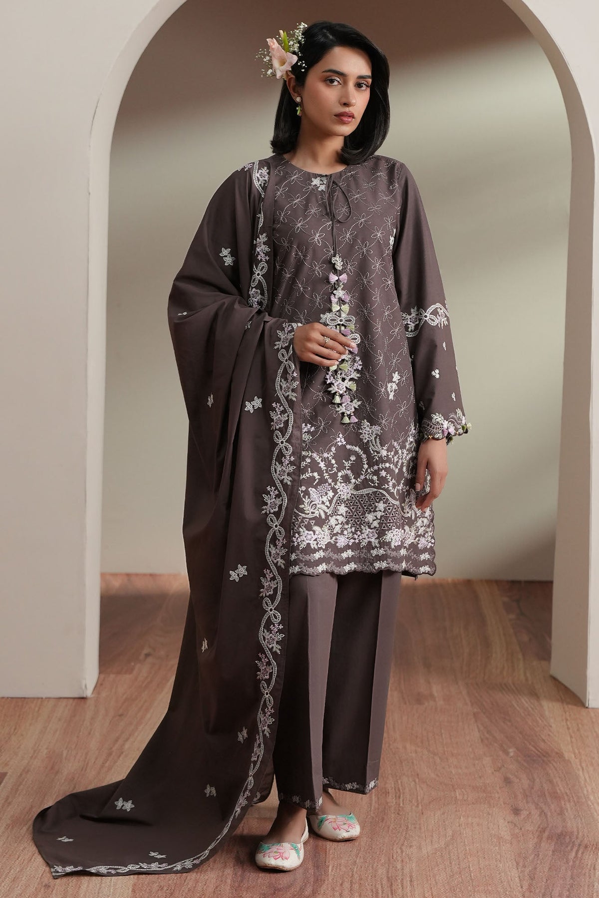 Cross Stitch | Mahiri Embroidered Collection 26 |COCOA WHISPER