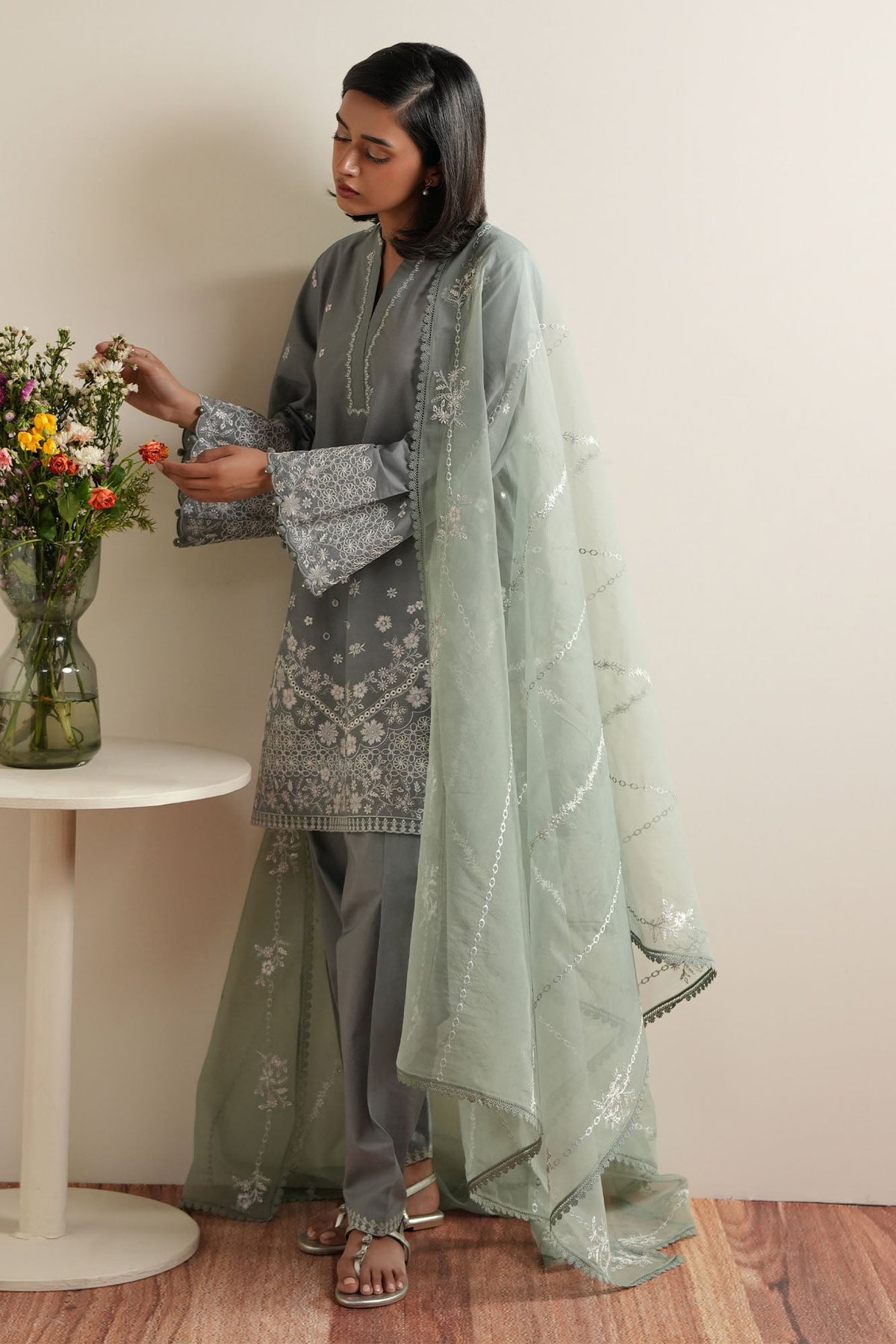Cross Stitch | Mahiri Embroidered Collection 26 |AQUA REVERIE
