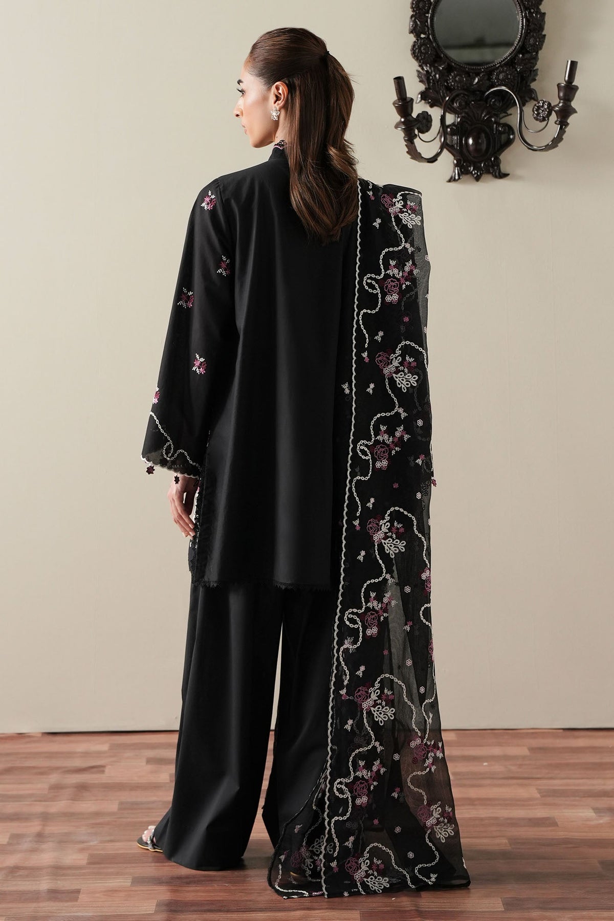 Cross Stitch | Mahiri Embroidered Collection 26 |EBONY MIST
