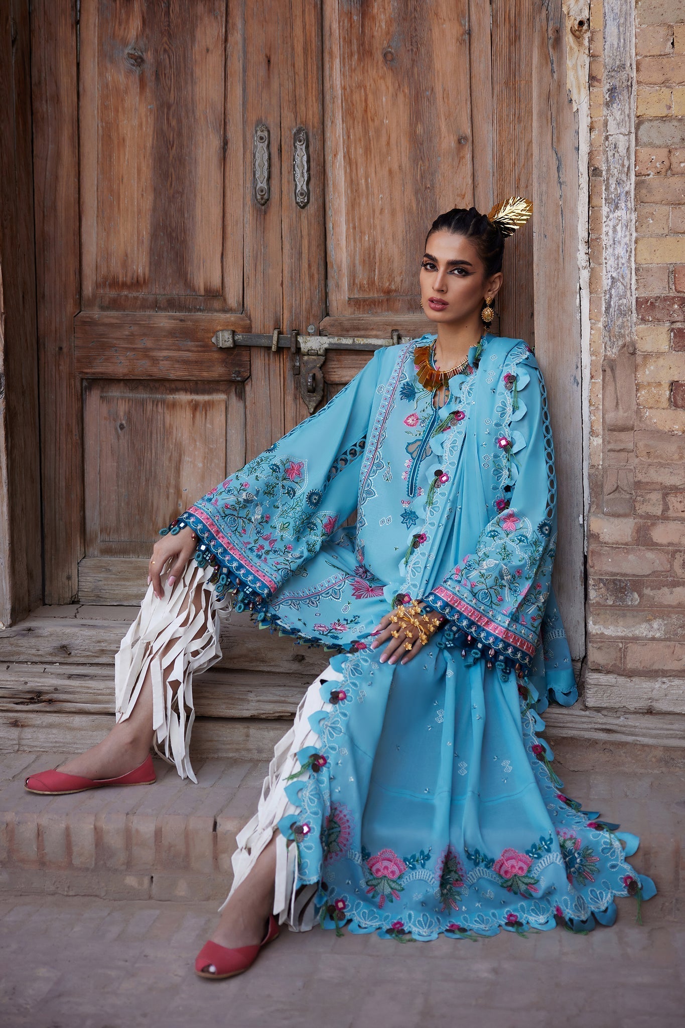 Elan | Luxury Lawn 25 | ISLA BLEU (EL25-11 A) -  Elan Ladies Clothes - Original Designer Dress - House of Maryam