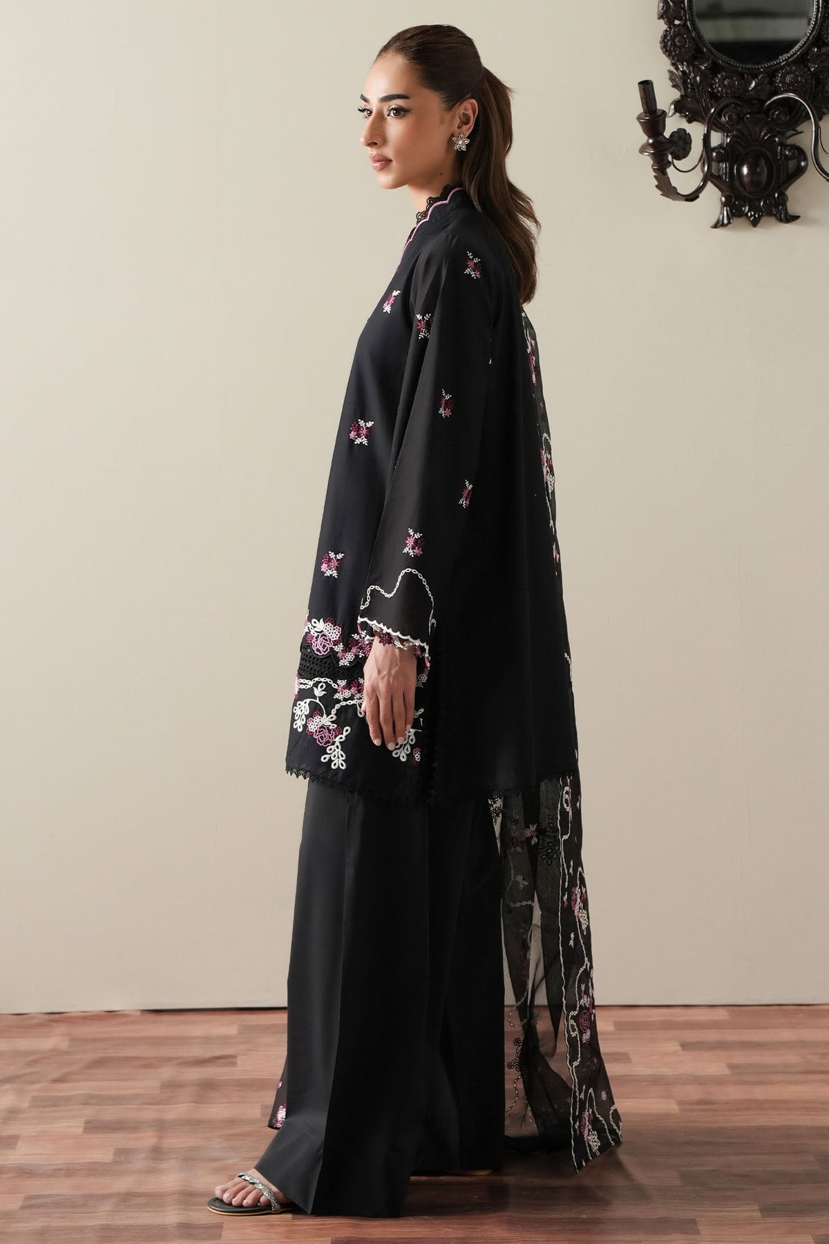 Cross Stitch | Mahiri Embroidered Collection 26 |EBONY MIST