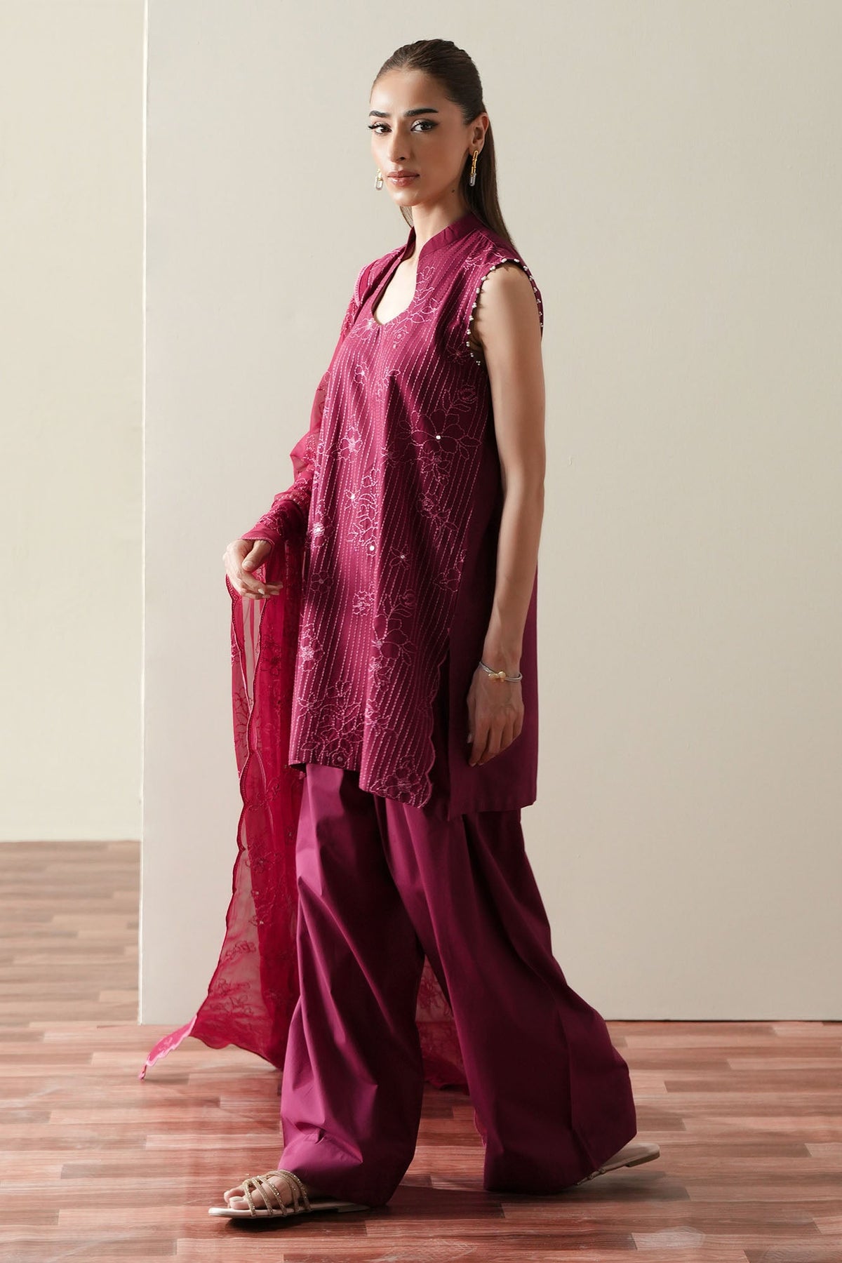 Cross Stitch | Mahiri Embroidered Collection 26 |RUBY GLOW